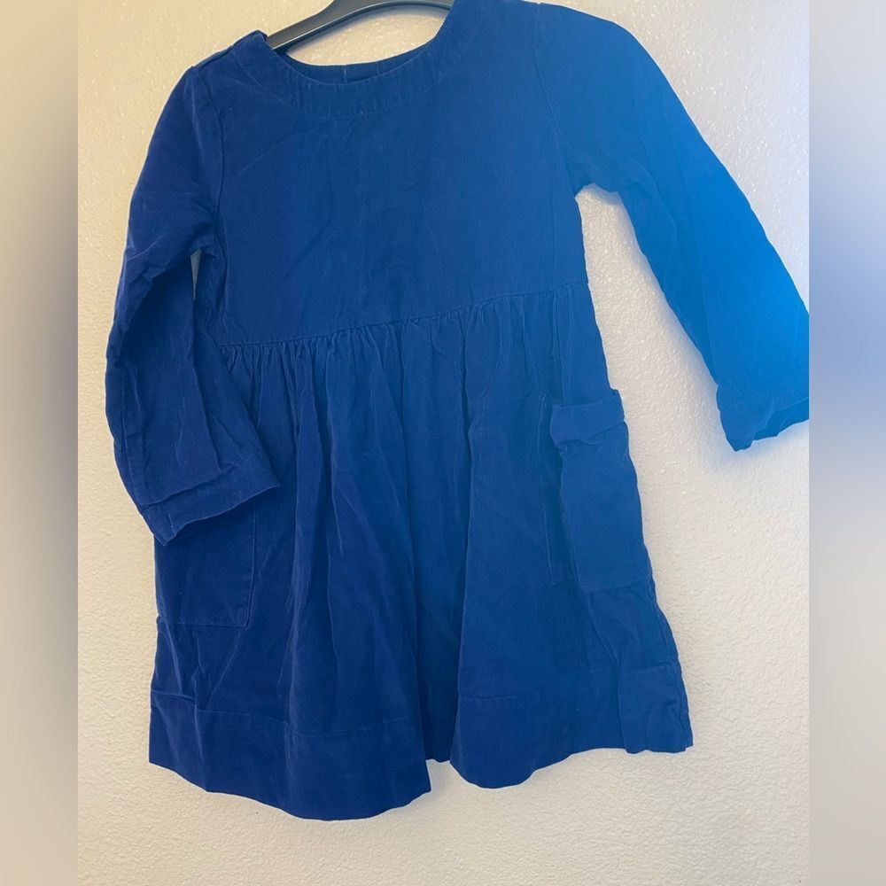 Hannah Anderson cotton long sleeve primary blue boho courderoy dress 110 US 5